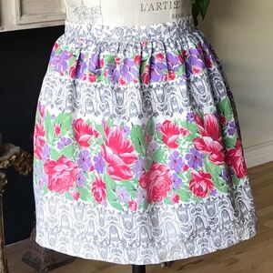 Vintage 1950’s Floral & Geometric Half Apron Holidays / Trad Wife / Grandkids